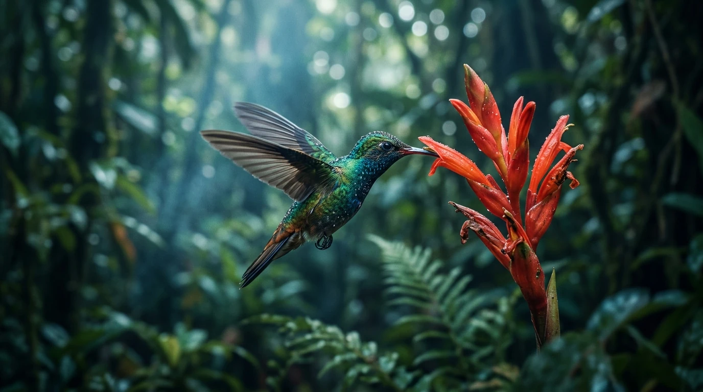 Hummingbird in precise hover